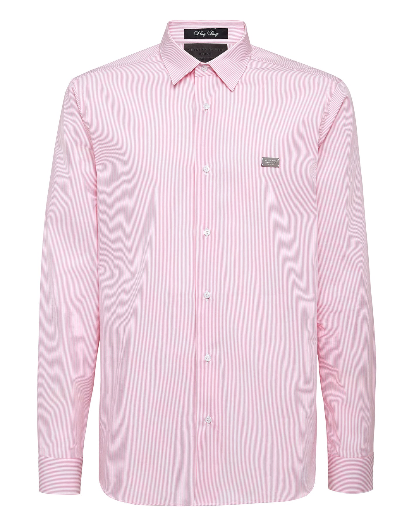 Cotton pinstripes Shirt Playboy Cut LS Skull