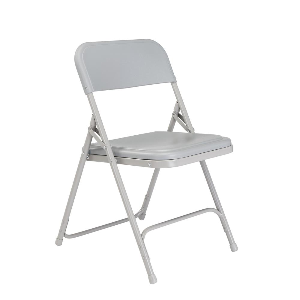 NPS 800 Series Premium Lightweight Plastic Folding Chair, Grey (Pack of 4)