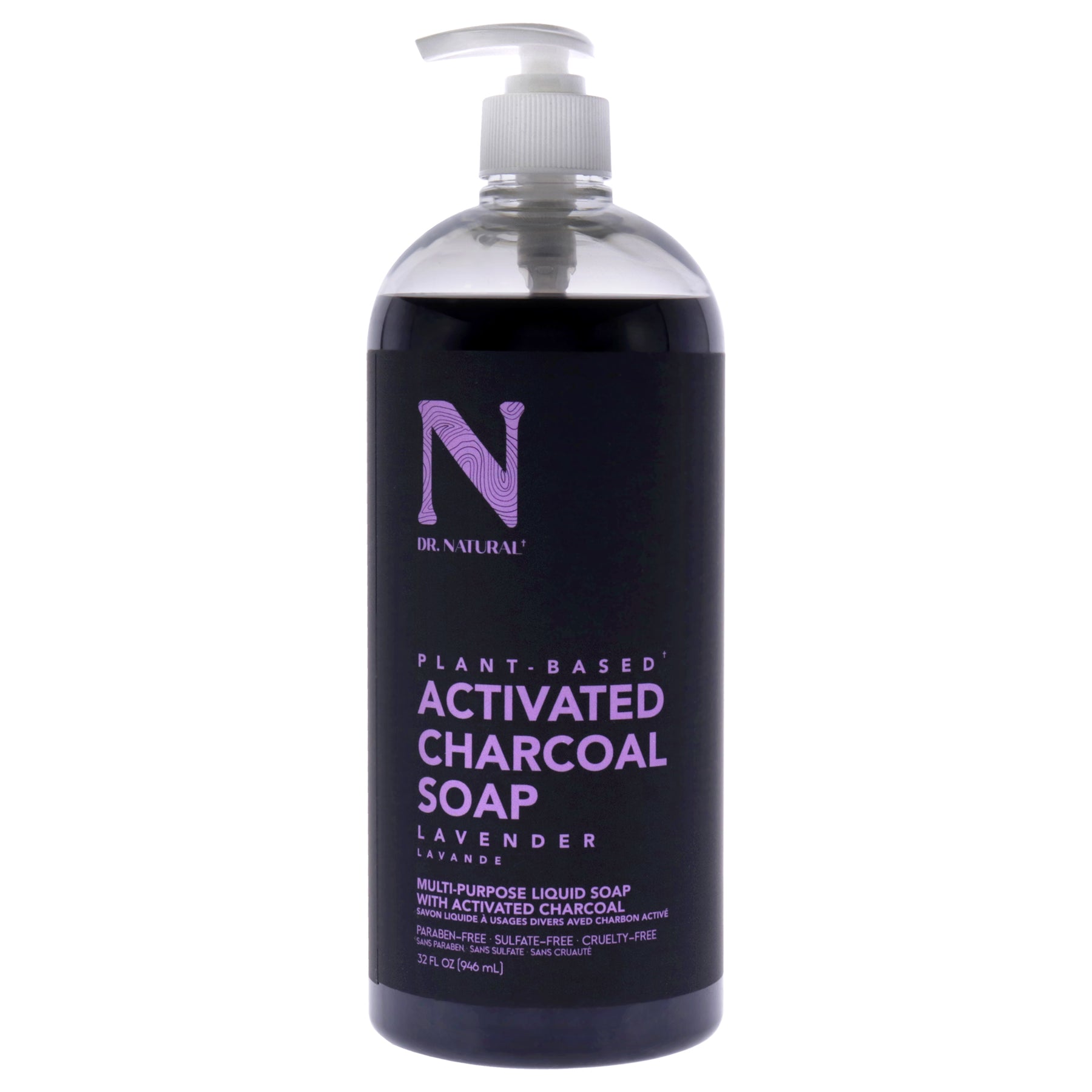 Activated Charcoal Liquid Soap - Lavender by Dr. Natural for Unisex - 32 oz Soap 7831182934076