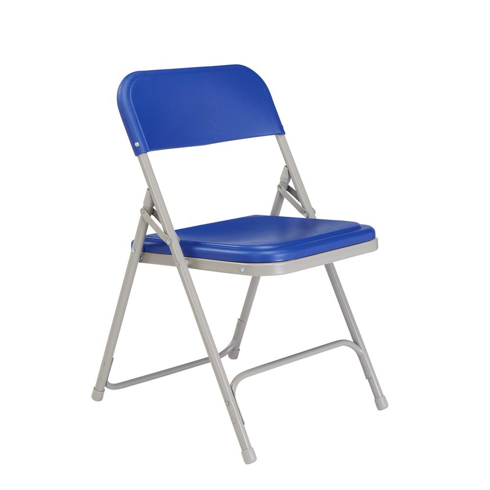 NPS 800 Series Premium Lightweight Plastic Folding Chair, Blue (Pack of 4)