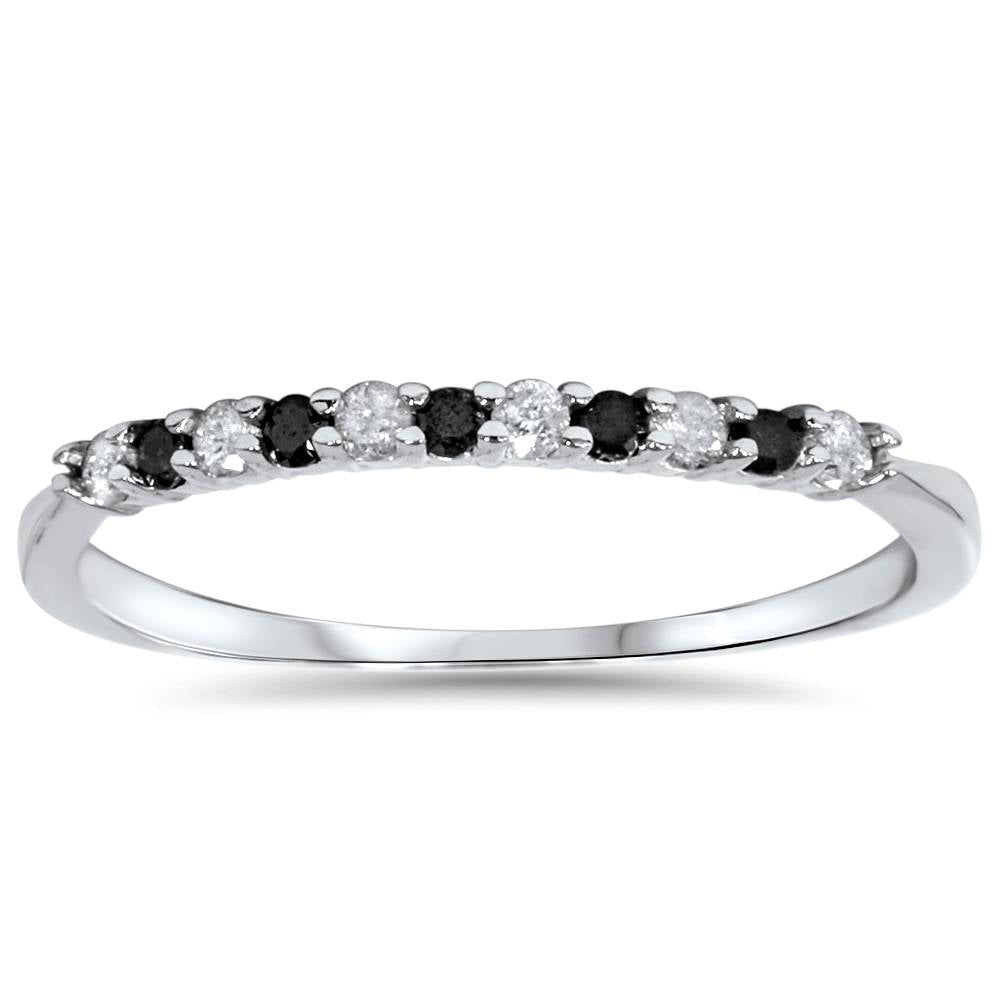 1/4ct Black & White Diamond Wedding Anniversary Ring 7688306360380