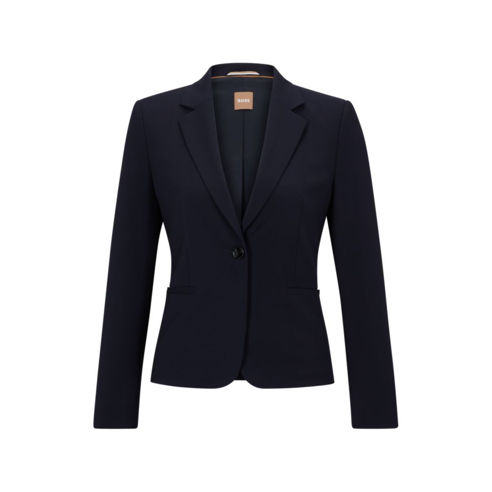 Regular-fit button-up jacket in virgin wool