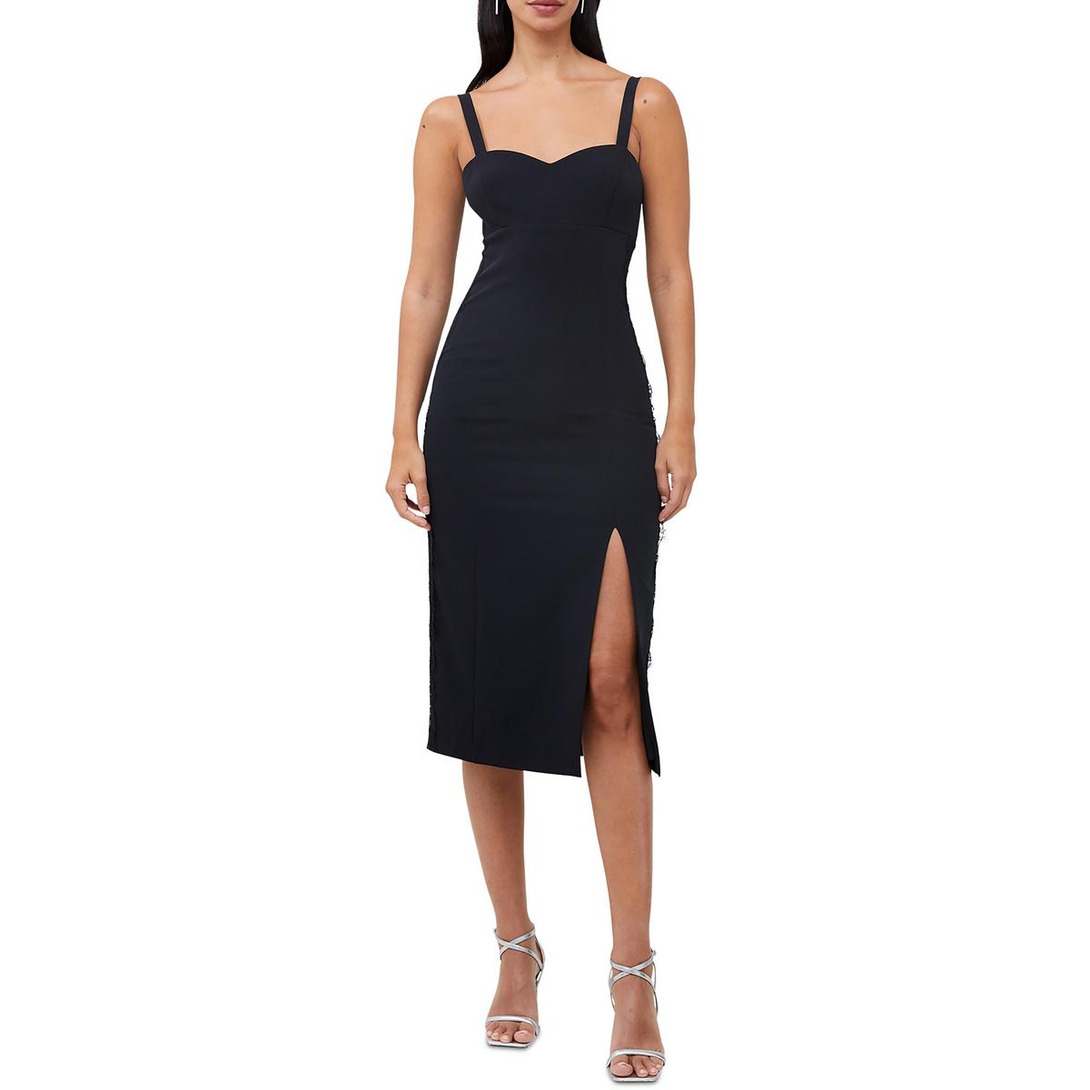 Crepe Lace Inset Midi Dress