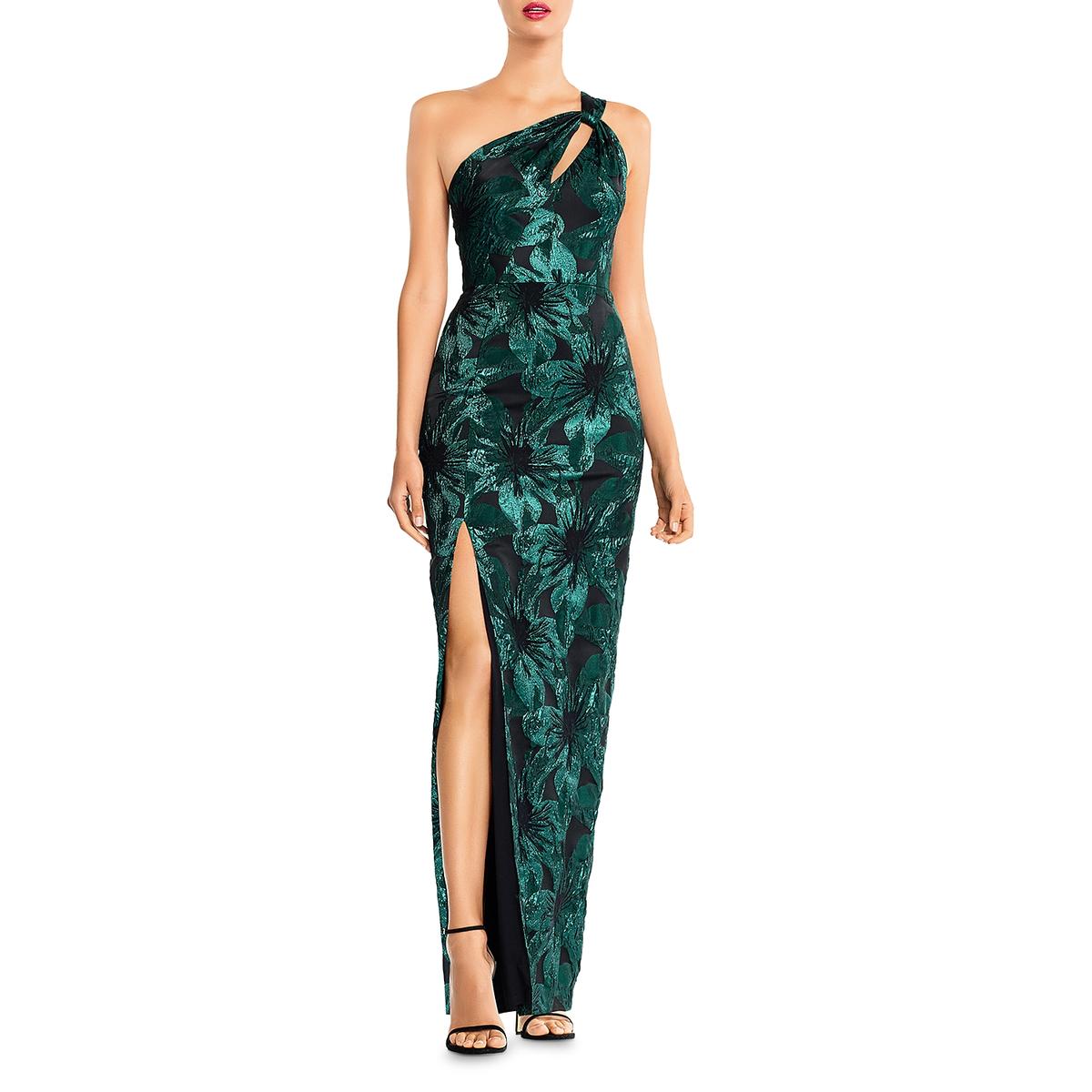 Meallic One Shoulder Evening Dress
