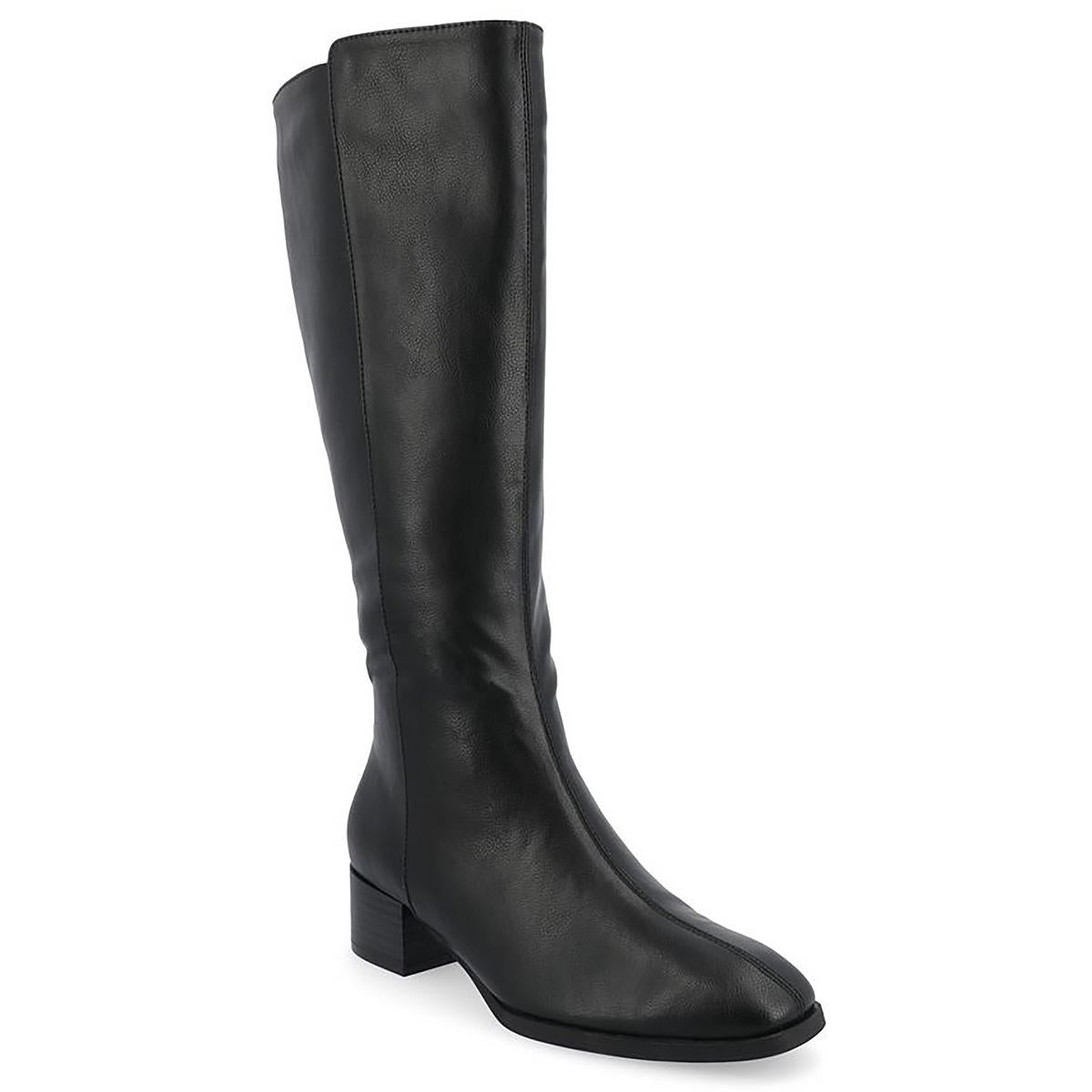DEVRI Faux Leather Square toe Knee-High Boots