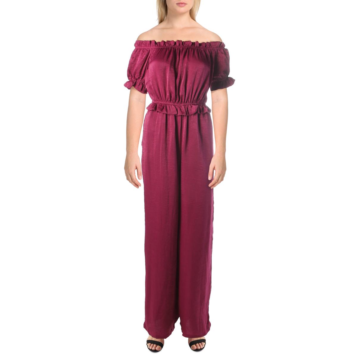 Off-The-Shoulder Satin Jumpsuit