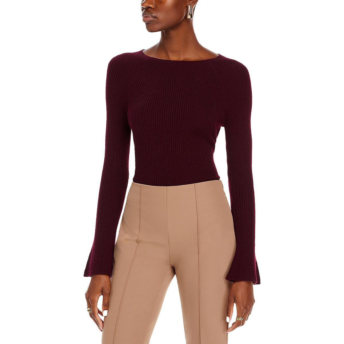 Scoop Neck Ribbed Trim Pullover Sweater