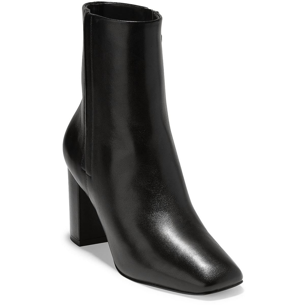 Chrystie Leather Square Toe Mid-Calf Boots