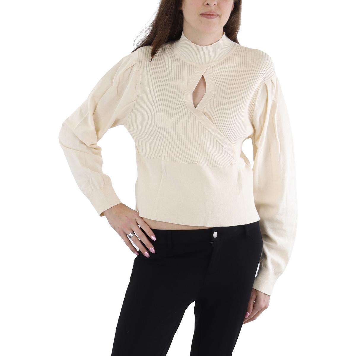 Ribbed Knit Mock Turtleneck Sweater