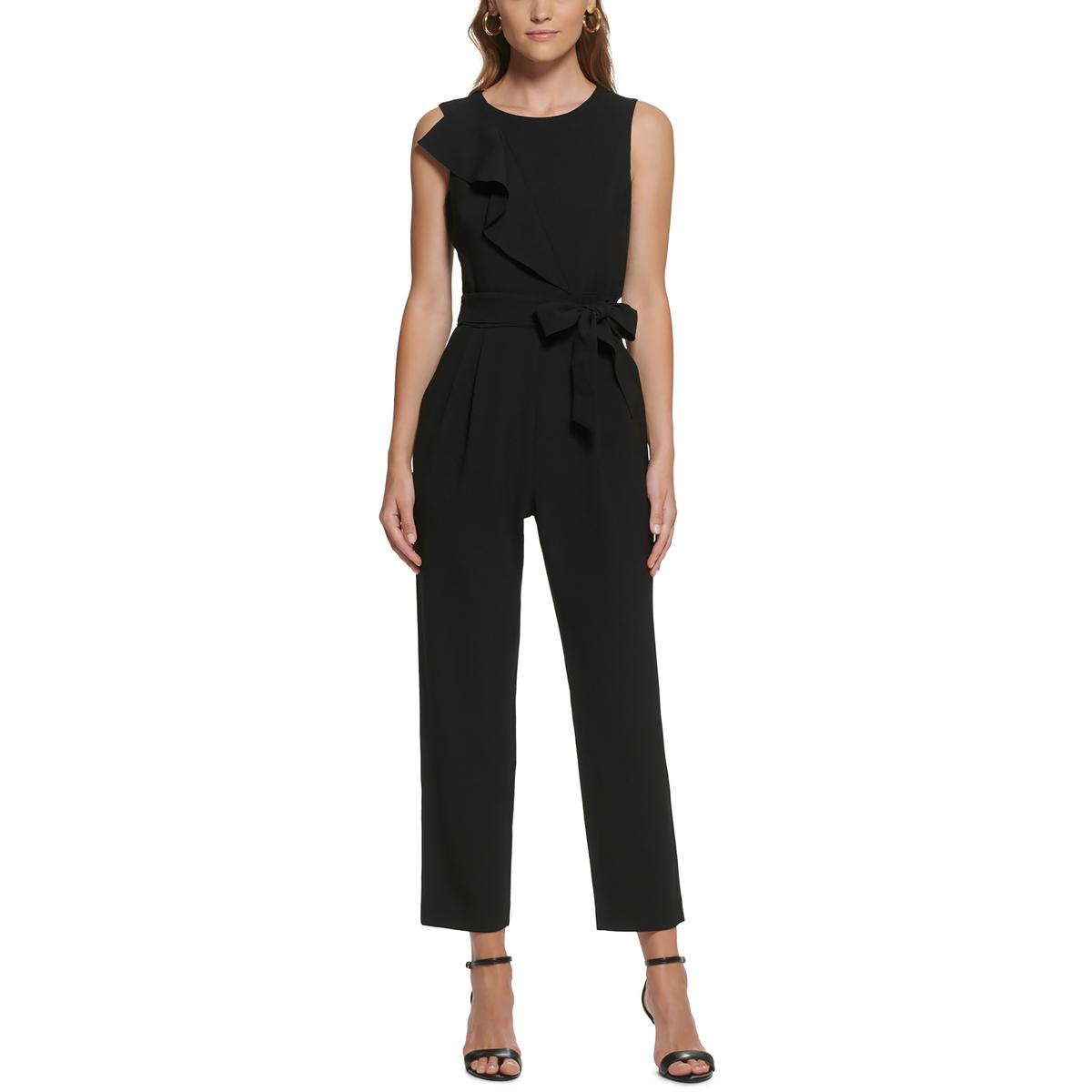 Petites  Pleated Crewneck Jumpsuit