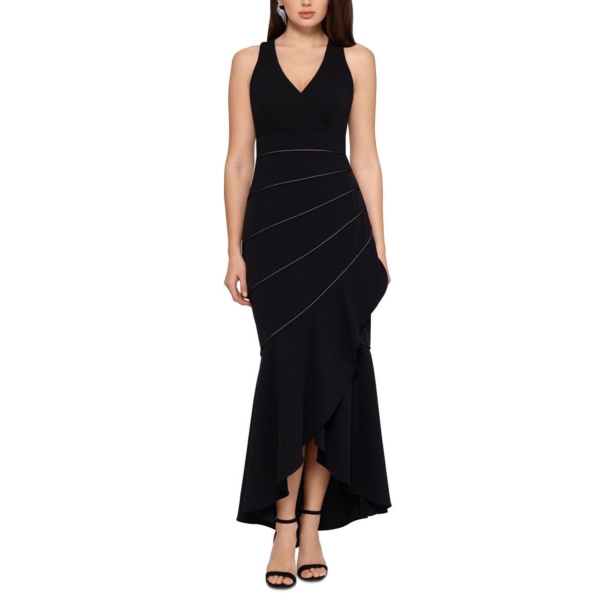 Piped Mermaid-Hem Maxi Dress