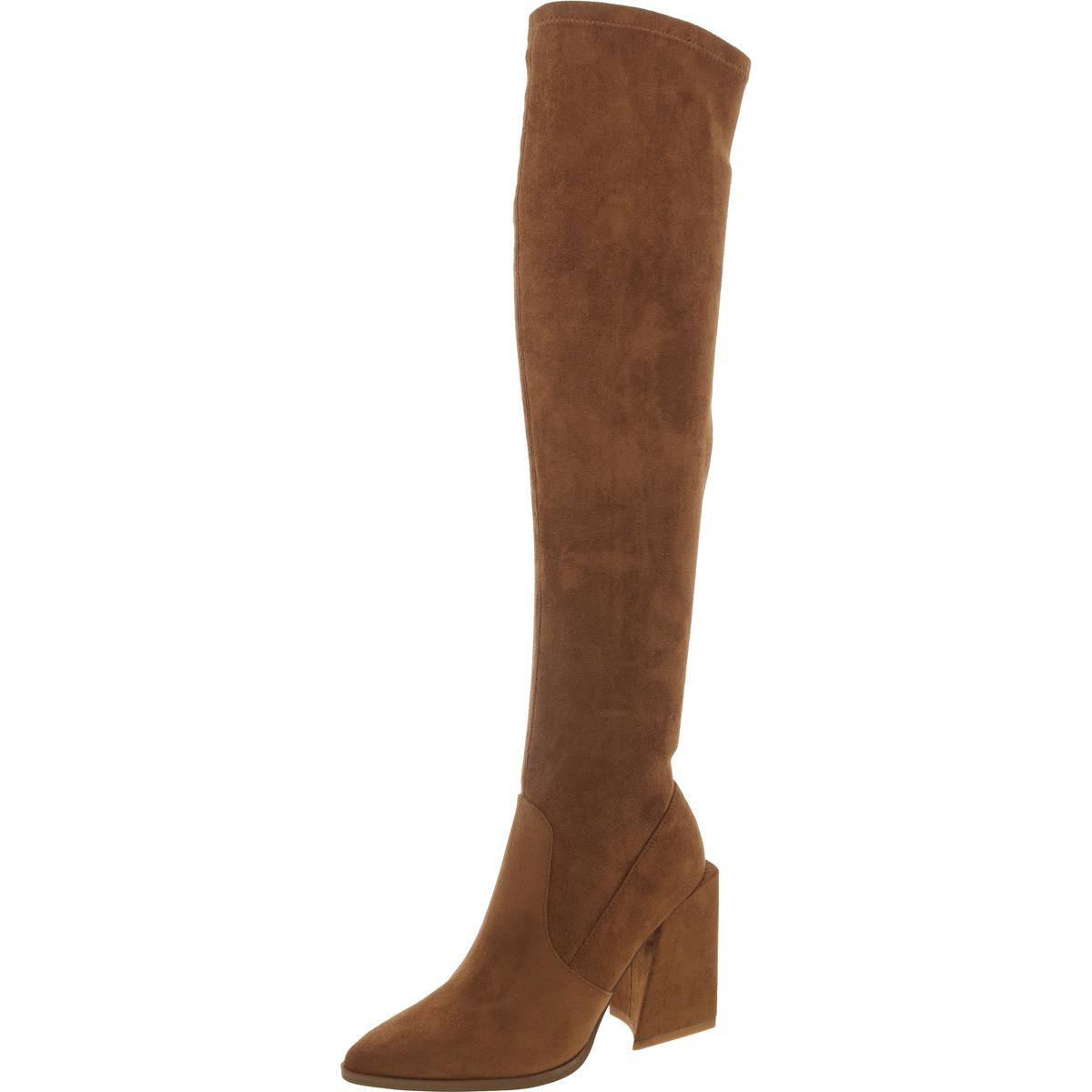 Tenacious Faux Suede Pointed Toe Over-The-Knee Boots