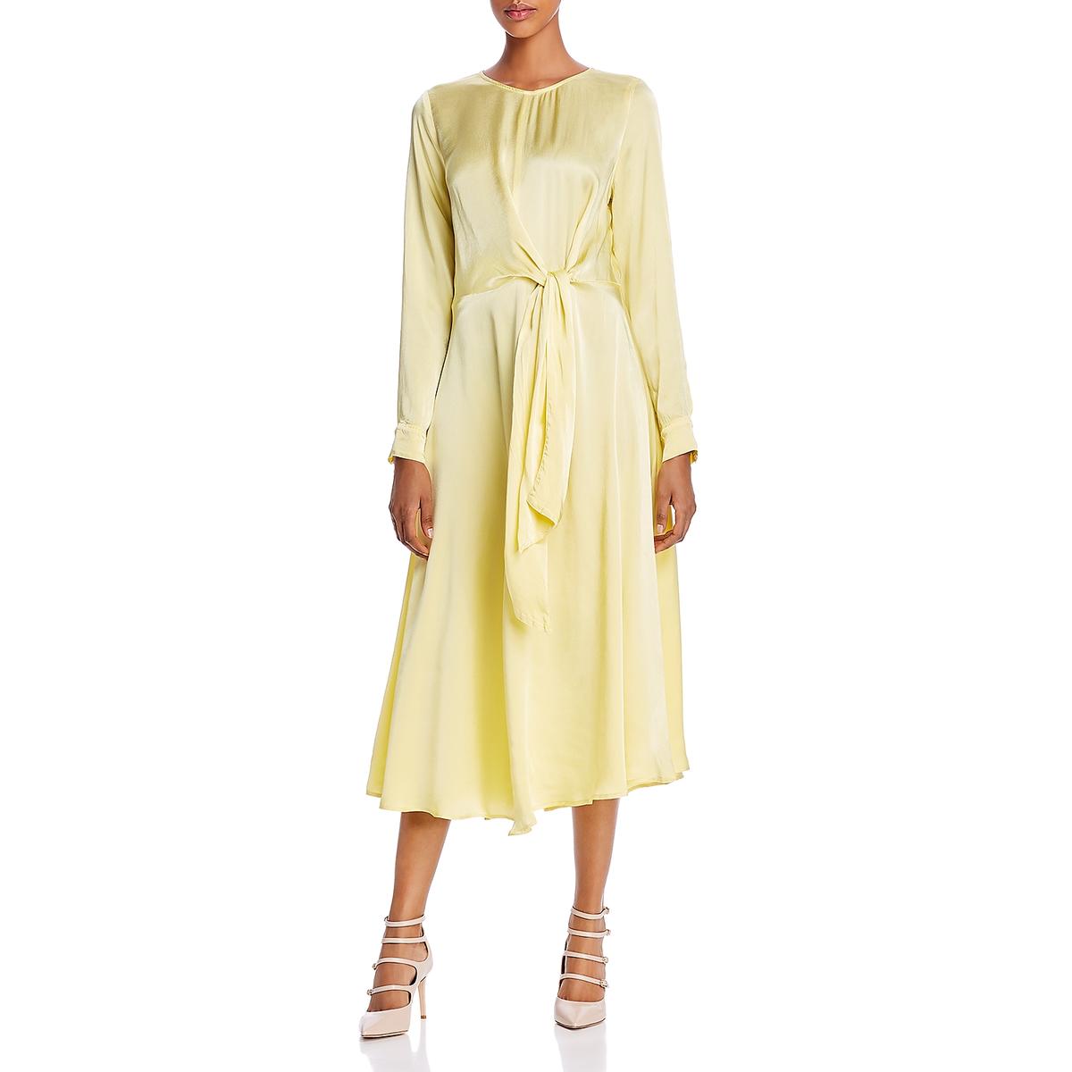 Mindy Tie Front Long Sleeve Cocktail Dress