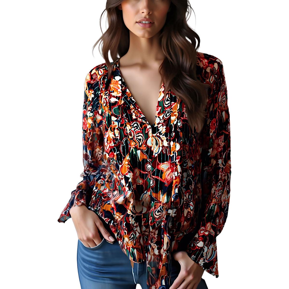 Floral Print Silk Blouse