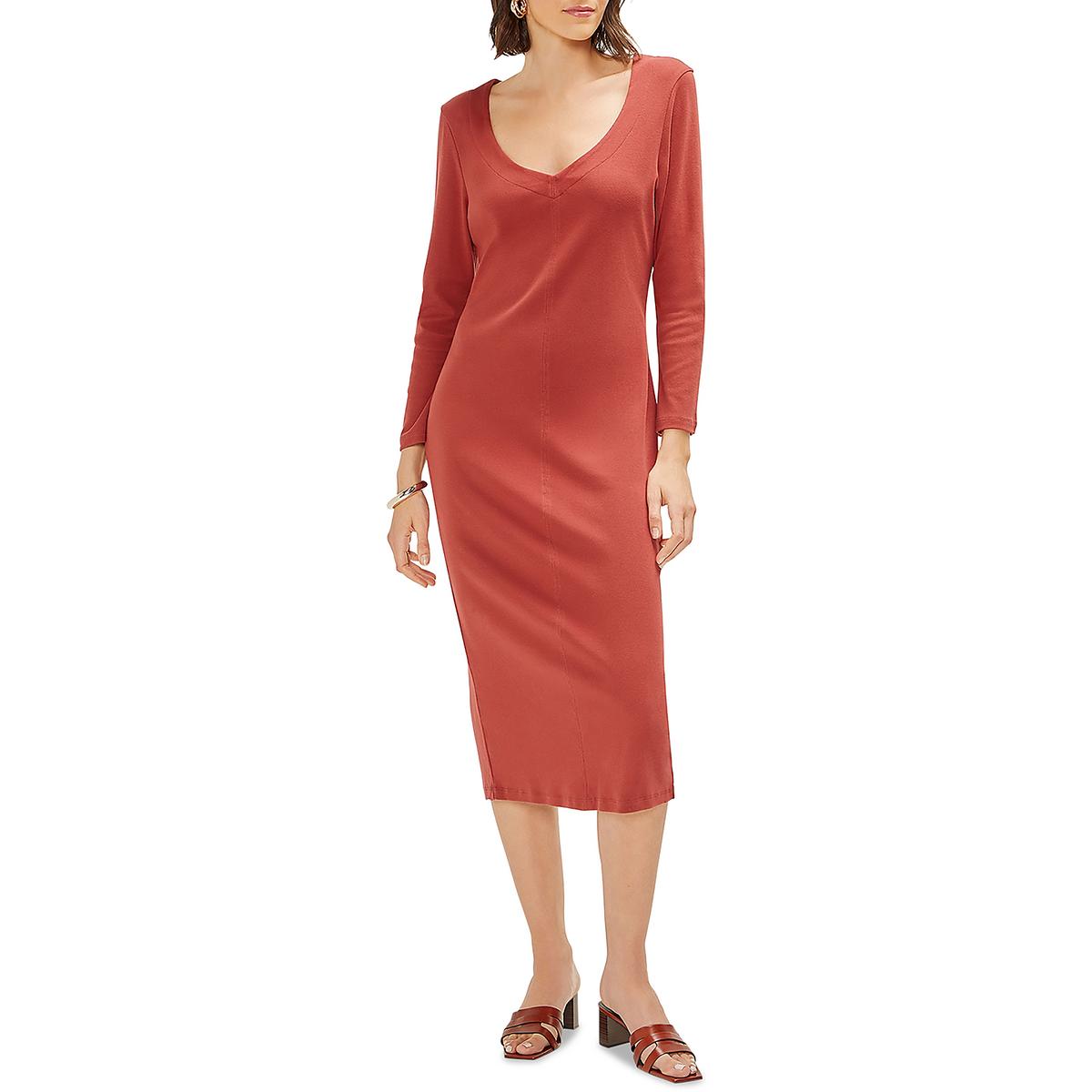 V-Neck Midi Sweaterdress