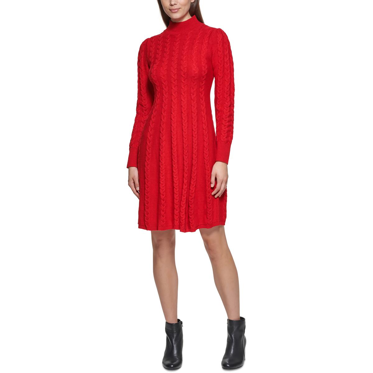 Petites Knit Cable Knit Sweaterdress