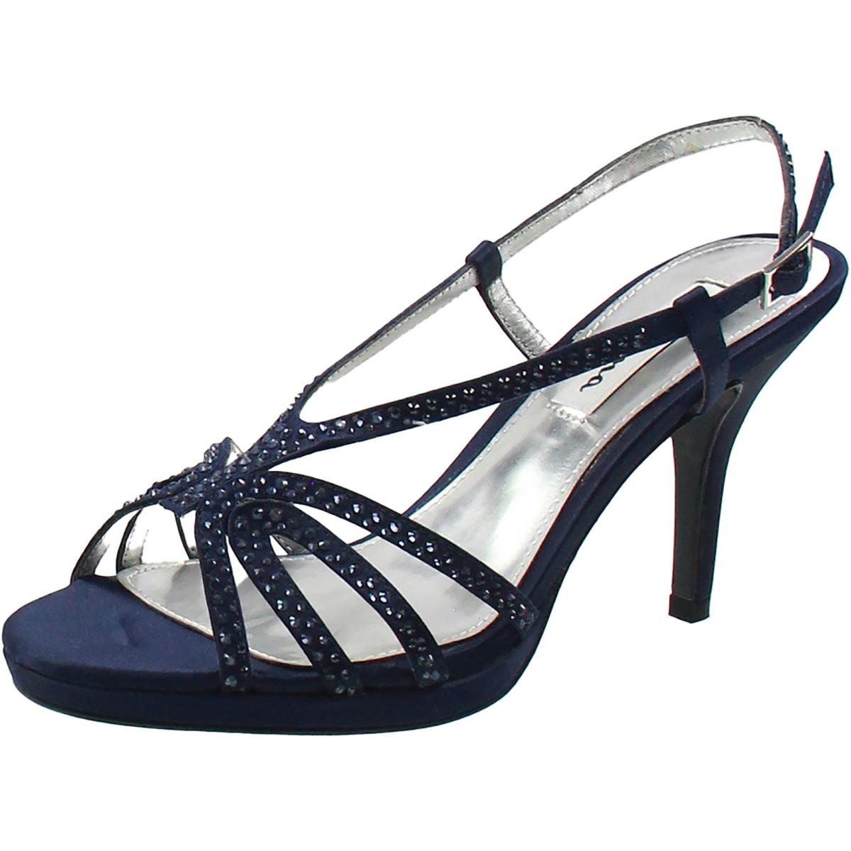 Rhinestone Satin Slingback Heels