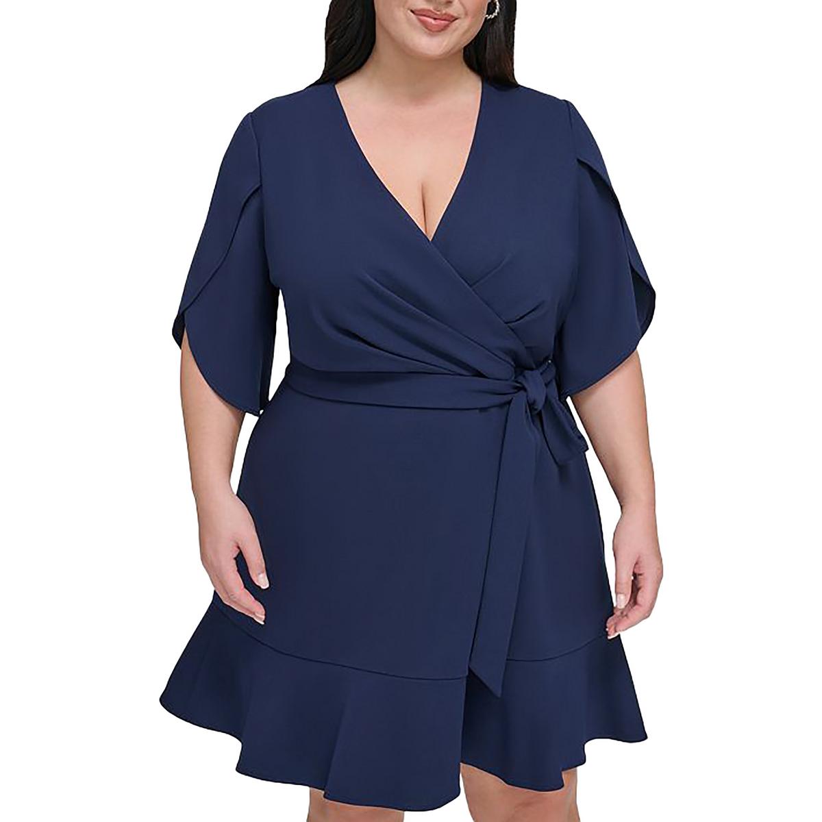 Plus Wrap Flare Wrap Dress