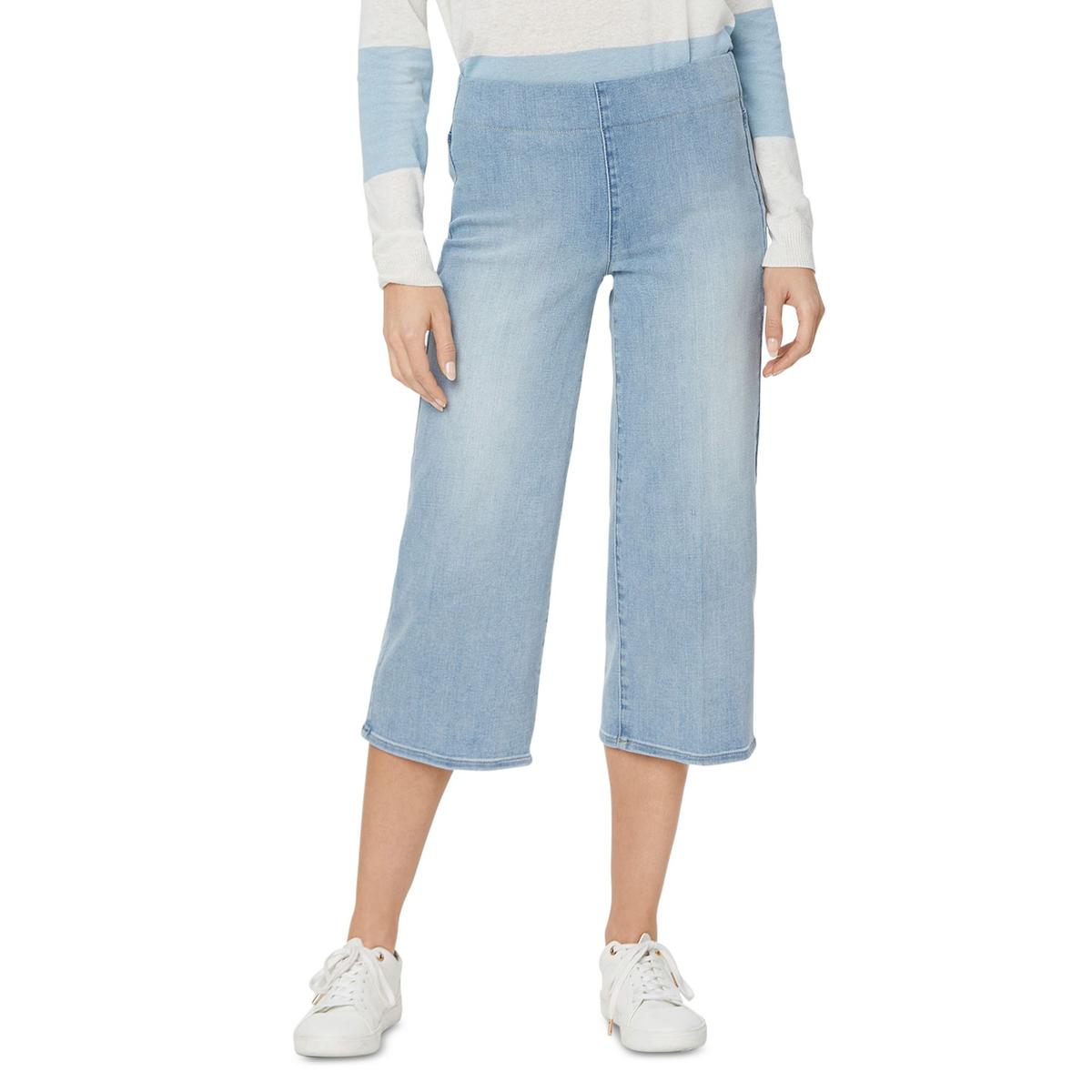 Denim Wide Leg Capri Jeans