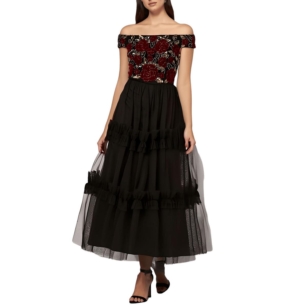 Sequined Tulle Evening Dress