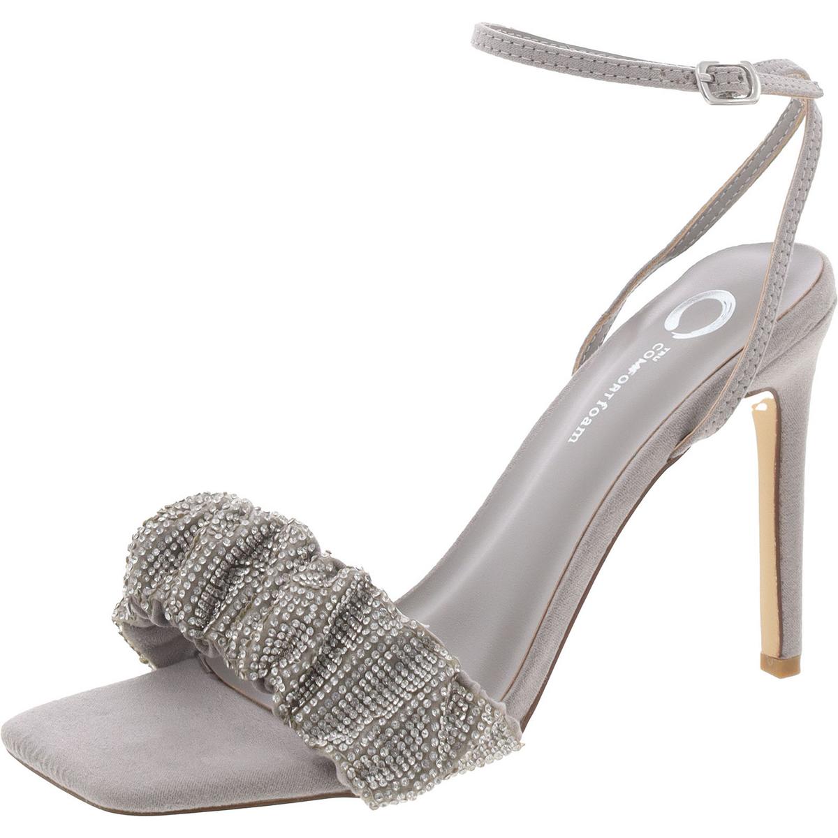 Faux Suede Open Toe Slingback Sandals