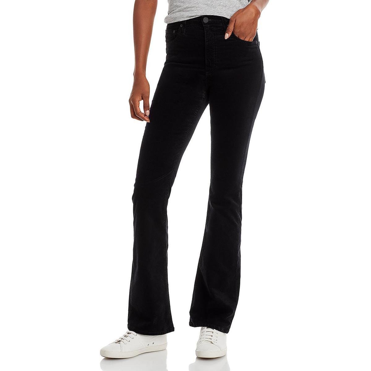 Solid Velvet Bootcut Jeans