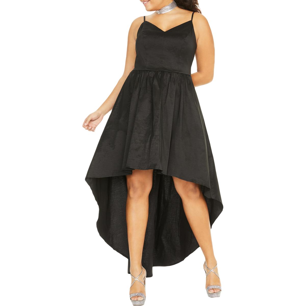 Plus Taffeta Hi-Low Formal Dress