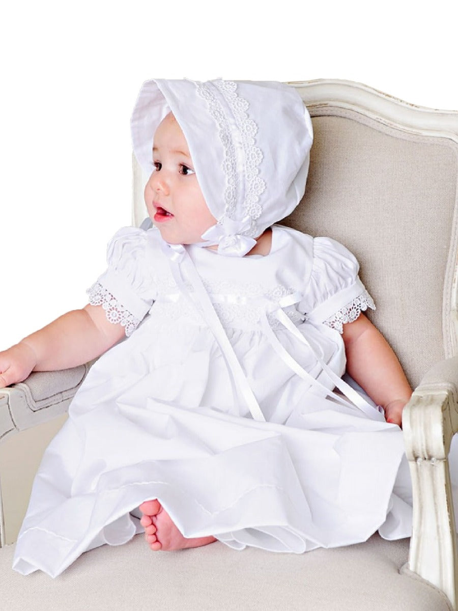 Baby Girls White Eden Christening Gown Newborn-24M