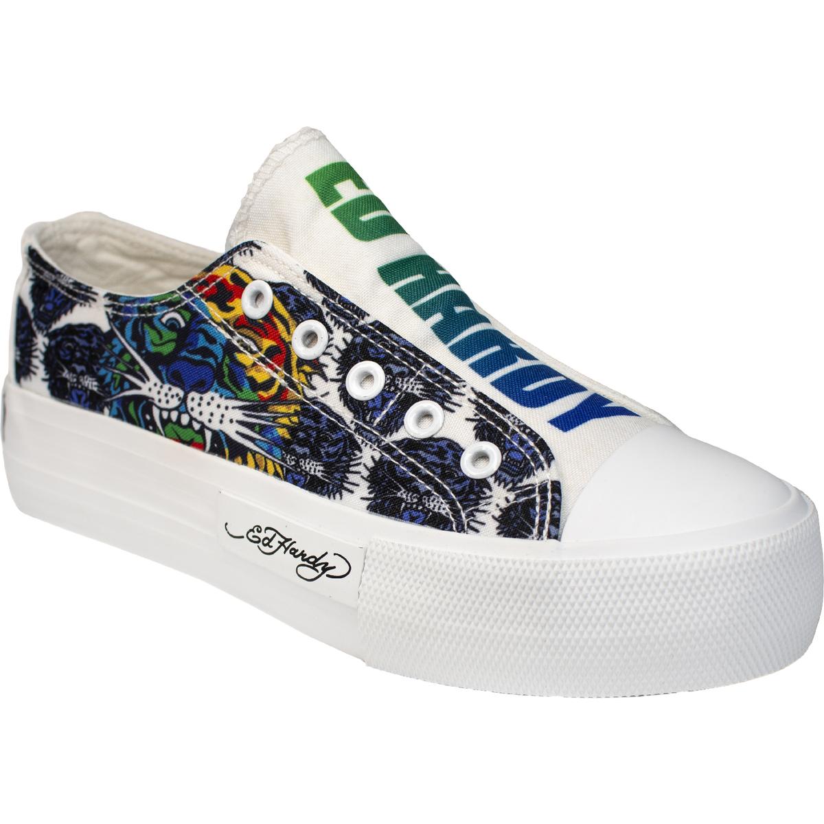 Poppy Laceless Printed Canvas Slip On Sneakers