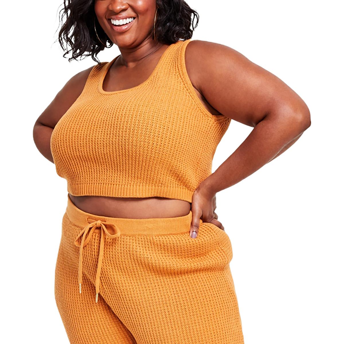 Plus Crochet Sleeveless Tank Top Sweater