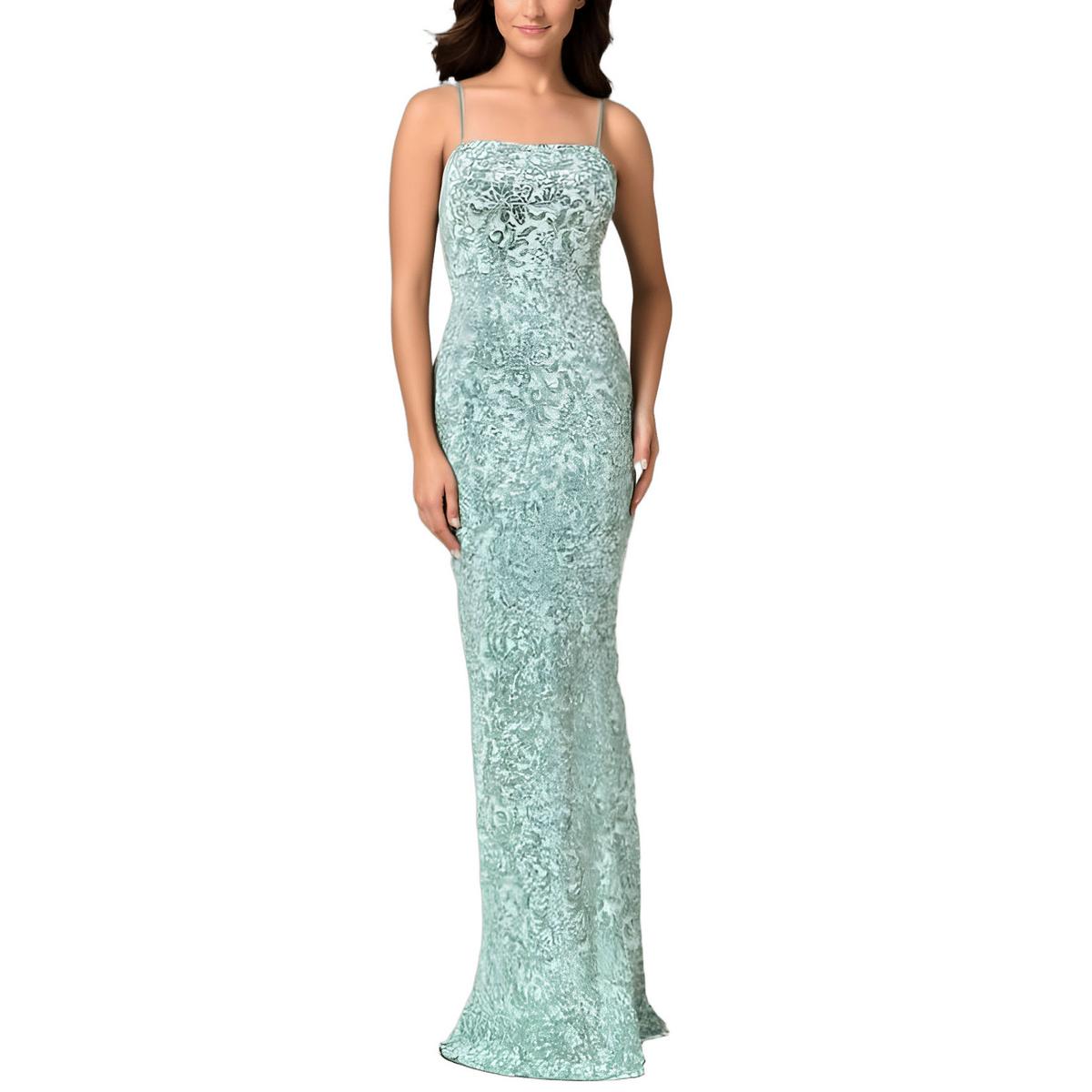 Juniors Lace Sequined Evening Dress