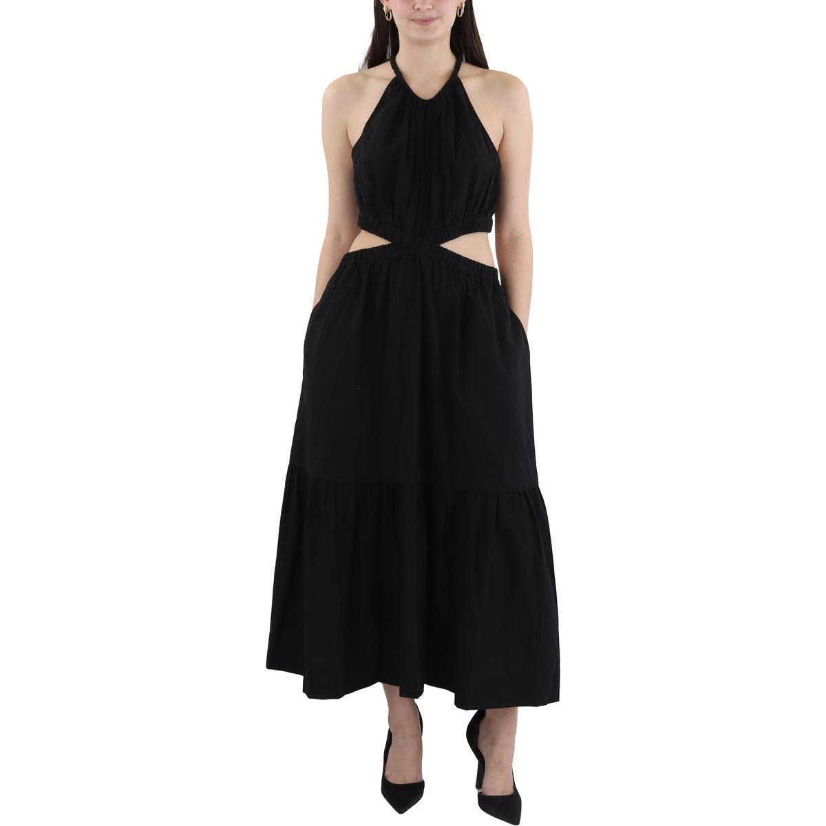 Stretch Cotton Halter Dress
