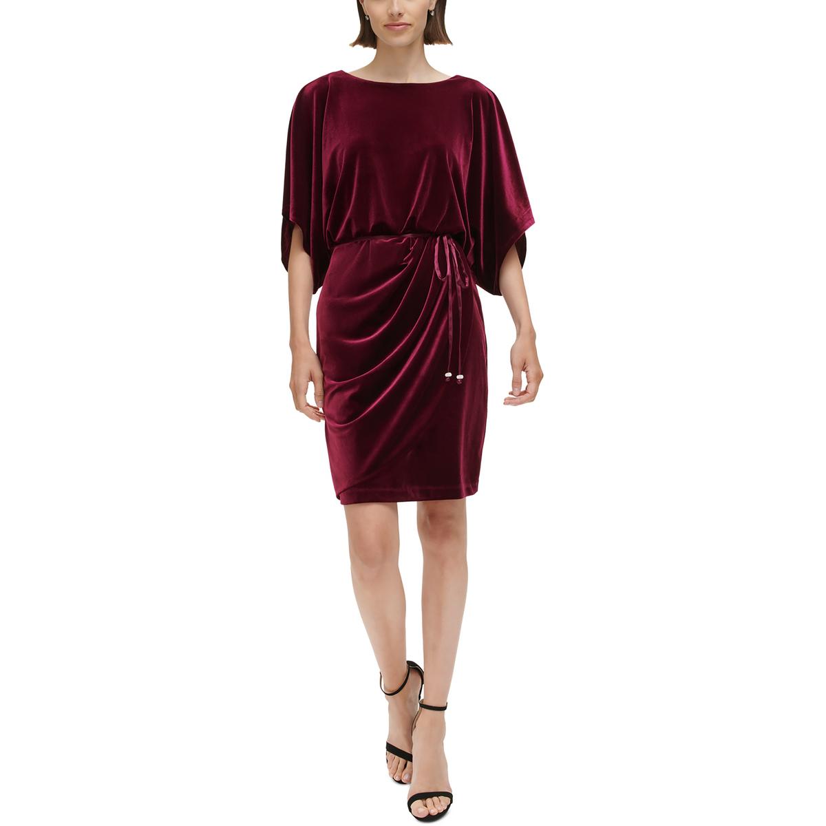 Belted Velvet Wrap Dress