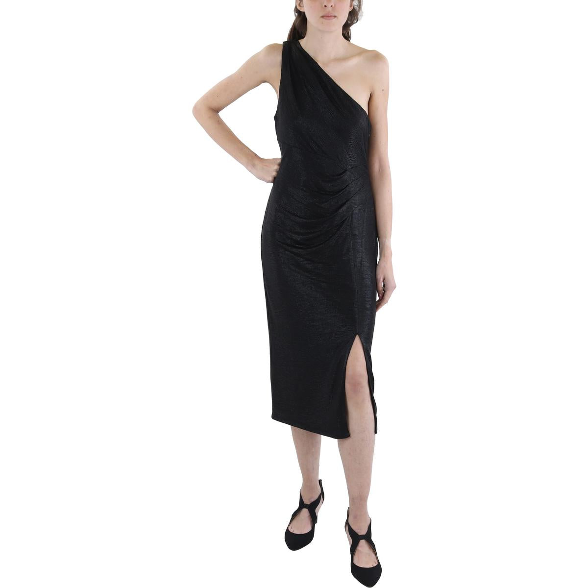 Ruched Metallic Cocktail And Party Dress