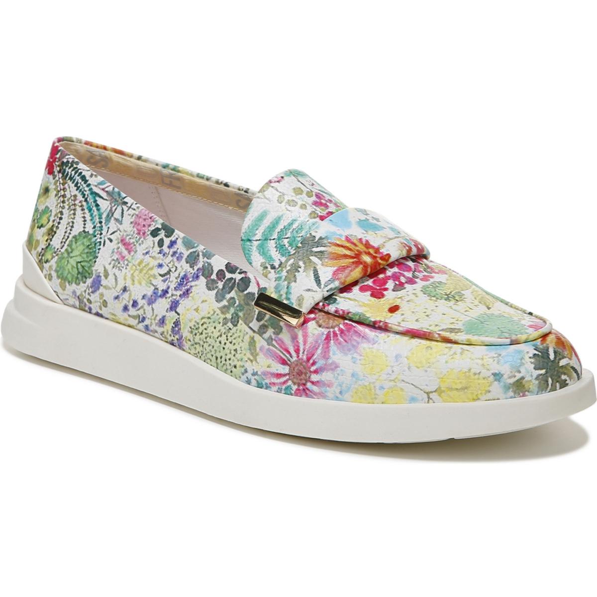 Calinda Faux Leather Floral Print Loafers