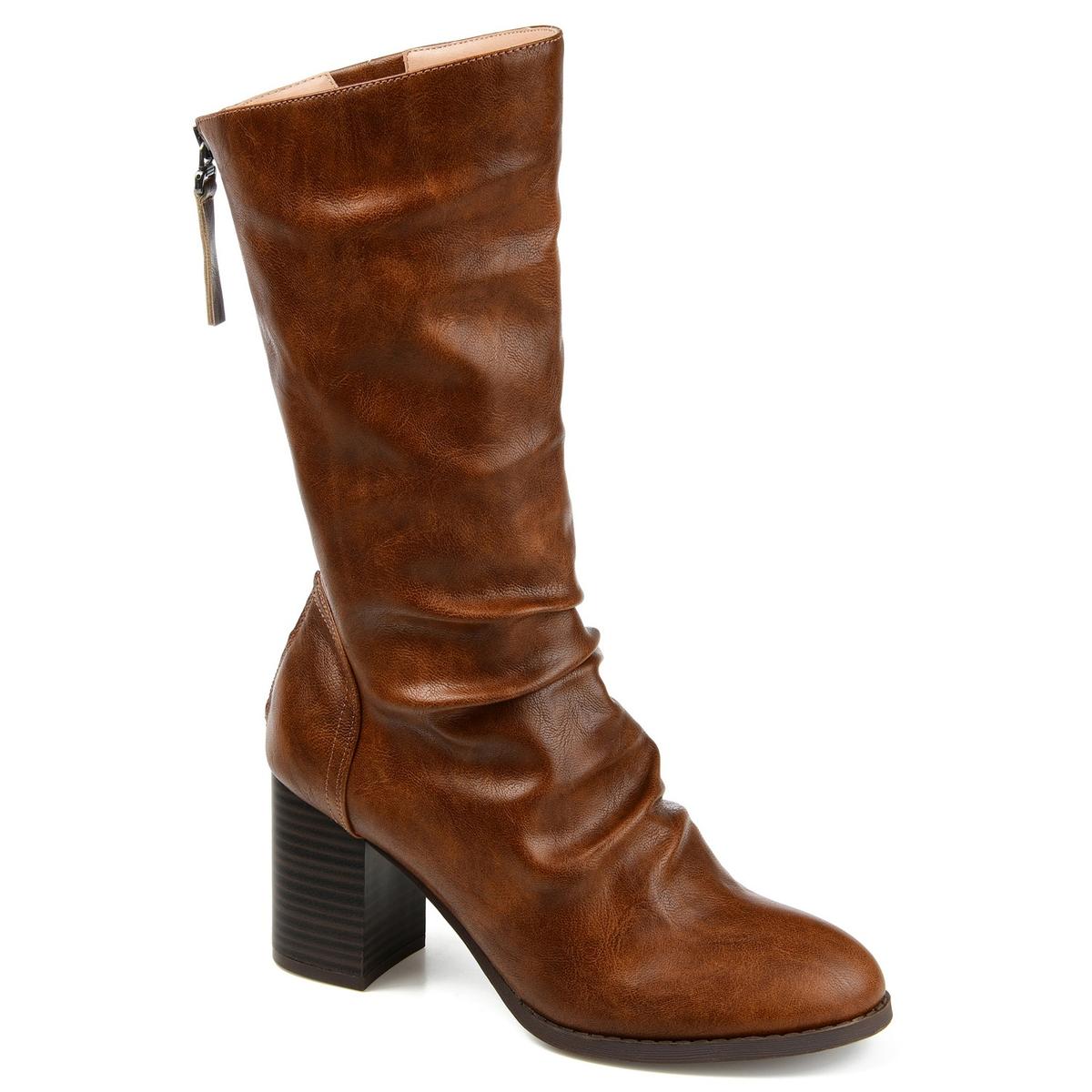 Sequoia Faux Leather Almond Toe Mid-Calf Boots