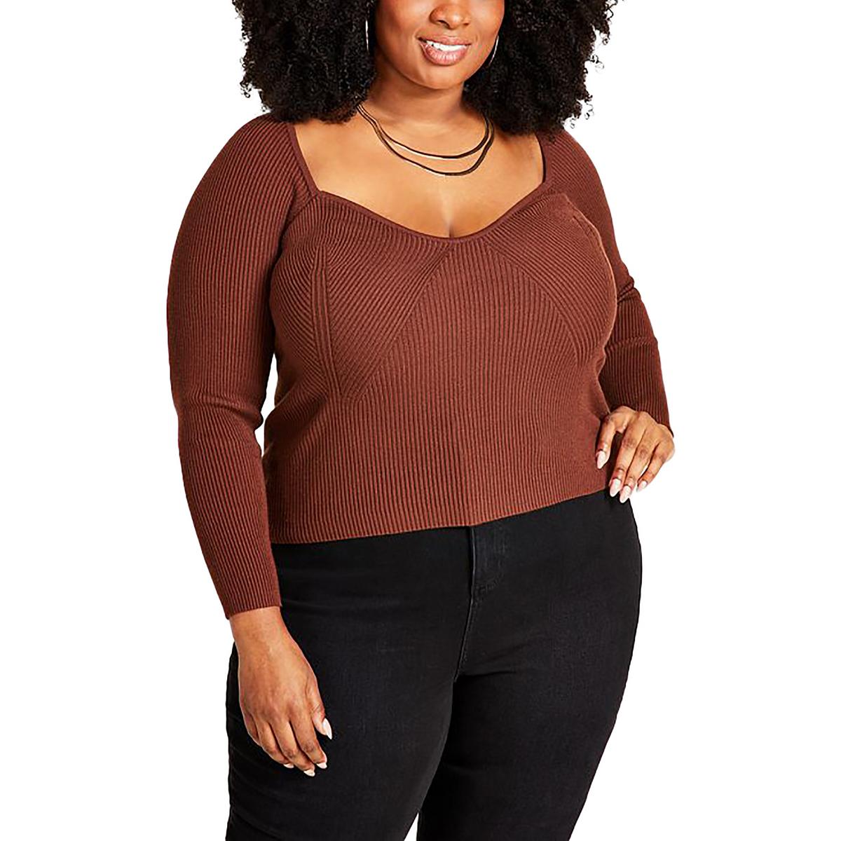 Plus Ribbed Rayon Pullover Sweater