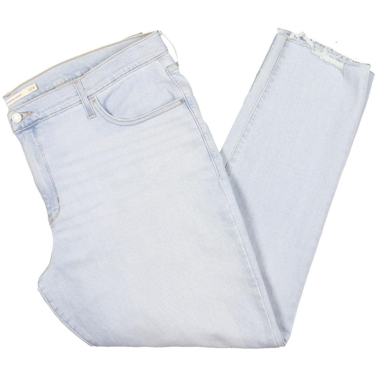 Plus Denim Raw Hem Slim Jeans