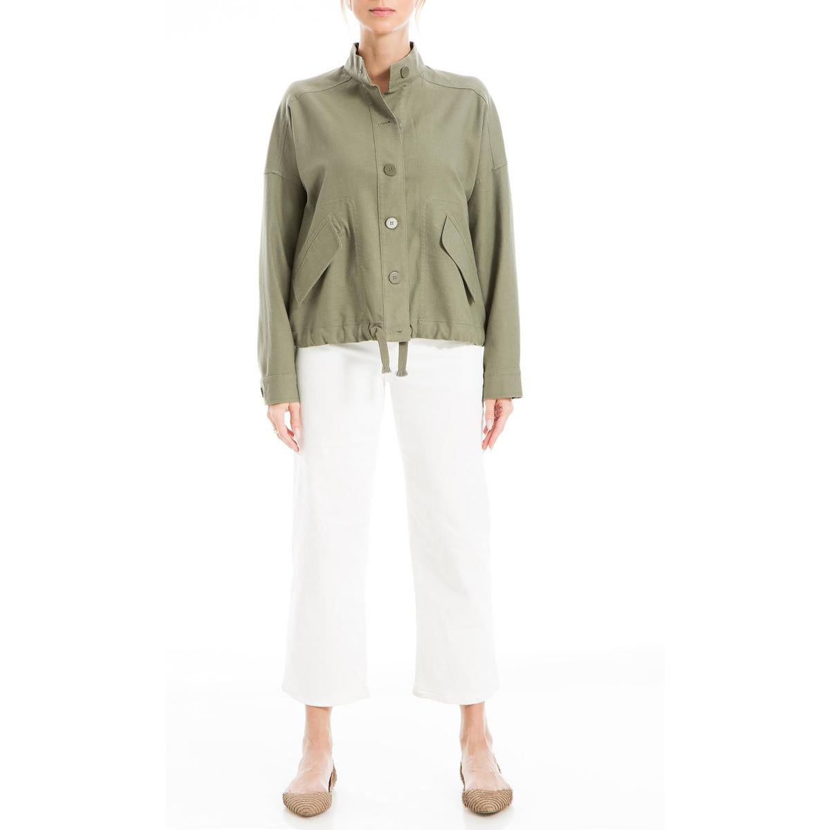 Waist Tie Stretch Trucker Jacket