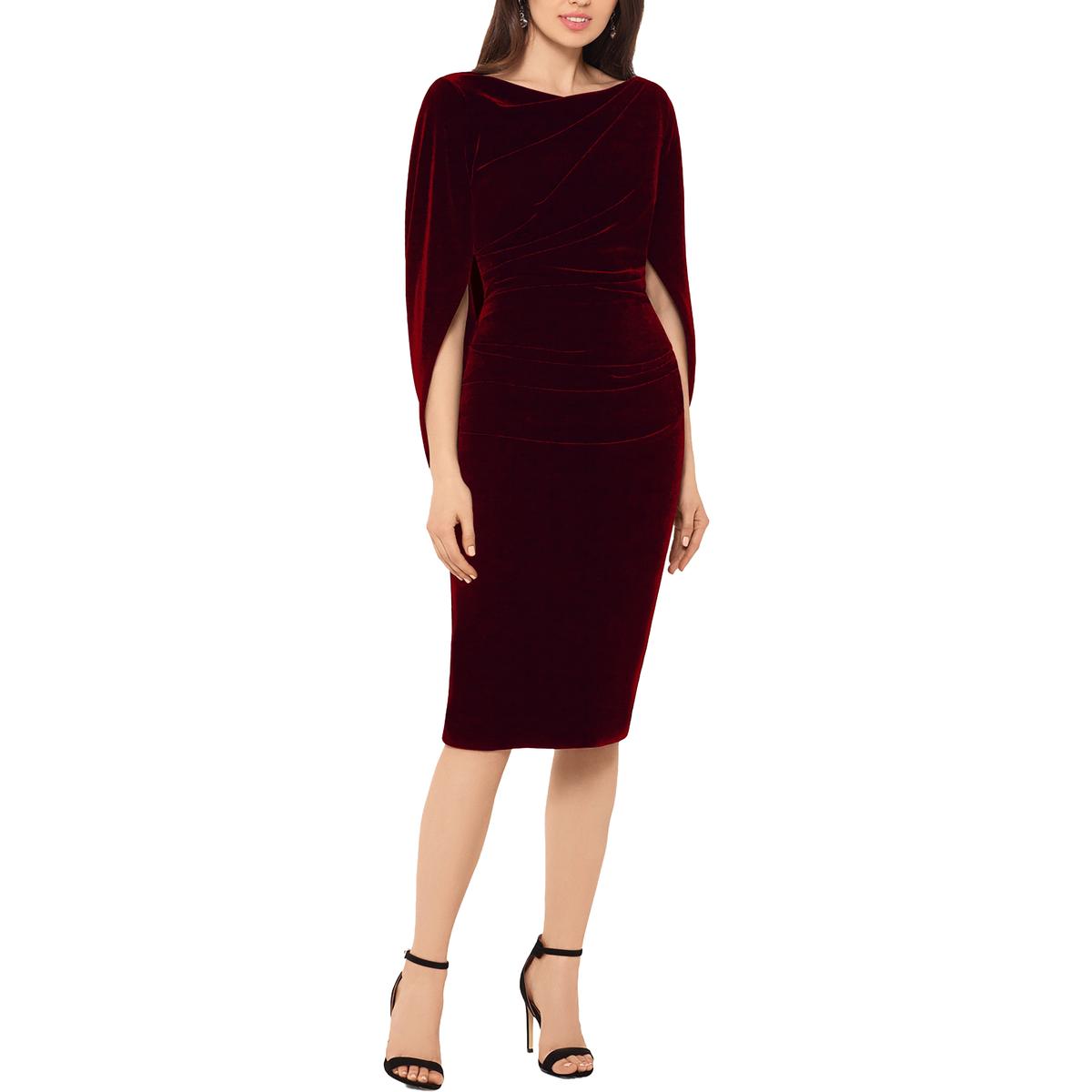 Velvet Cape Midi Dress