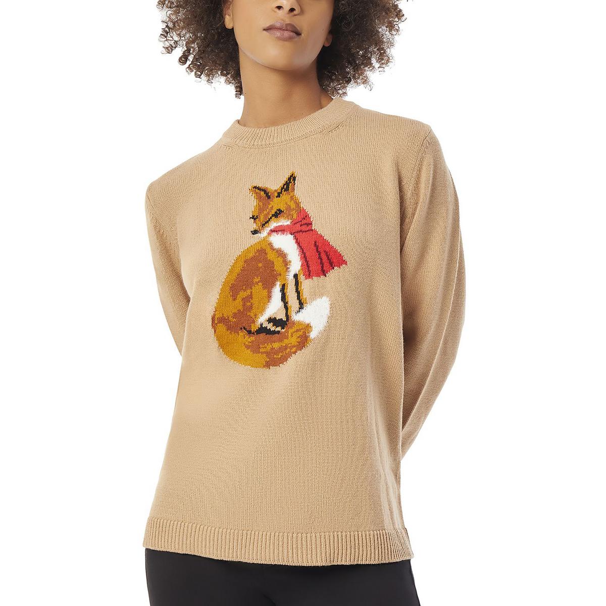 Fox Crewneck Pullover Sweater
